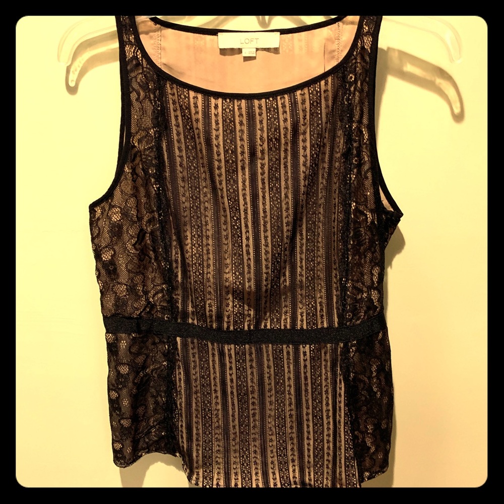 LOFT Black Lace Shell